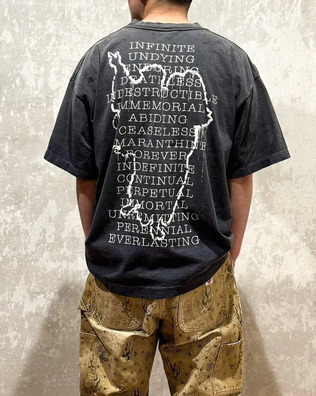 SAINT Mxxxxxx SS TEE/HOPE SPRING/BLK Jesus slogan retro distressed TEE, washed black S-XL, consistent with the original version, cylindrical side seam OE yarn fabric, garment dyeing, heavy wash water fading, bust bandage fading, correct version matching, original matching accessories, original level printing restoration